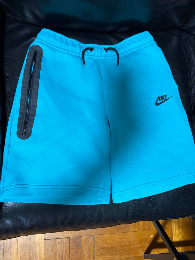 Nike Tech Boys Aqua/Turquoise Athletic Shorts With Black Accents